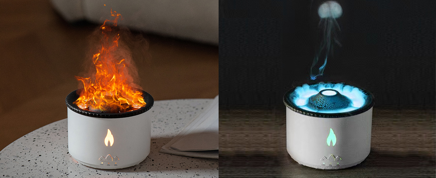 Volcano Humidifier Upgraded Flame Diffuser 350ml Super