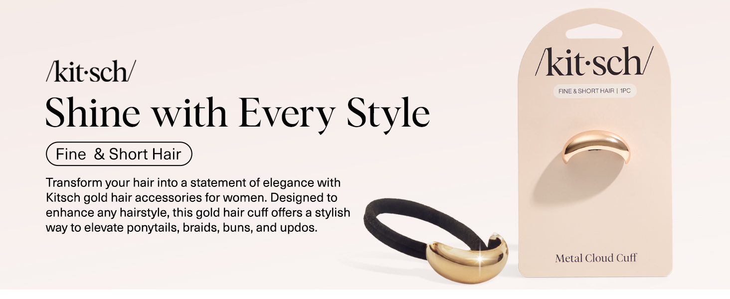 Gold Hair Cuffs – Metal Ponytail Cuff for Women Durable, Elegant Holder for Ponytails Braids & Updos