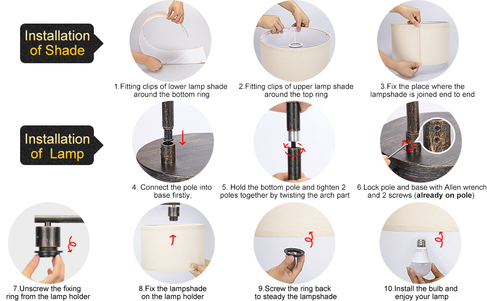 USB Bedside Lamp, Industrial Side Table Lamp with Dual USB Charging