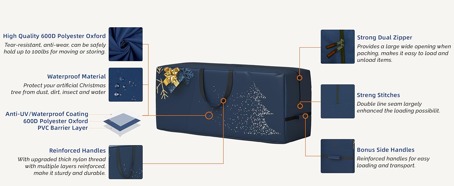 7.5FT Christmas Tree Storage Bag 2-2A