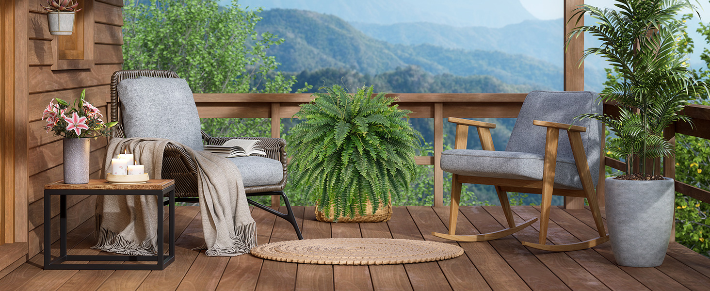 faux ferns for outdoor planter large