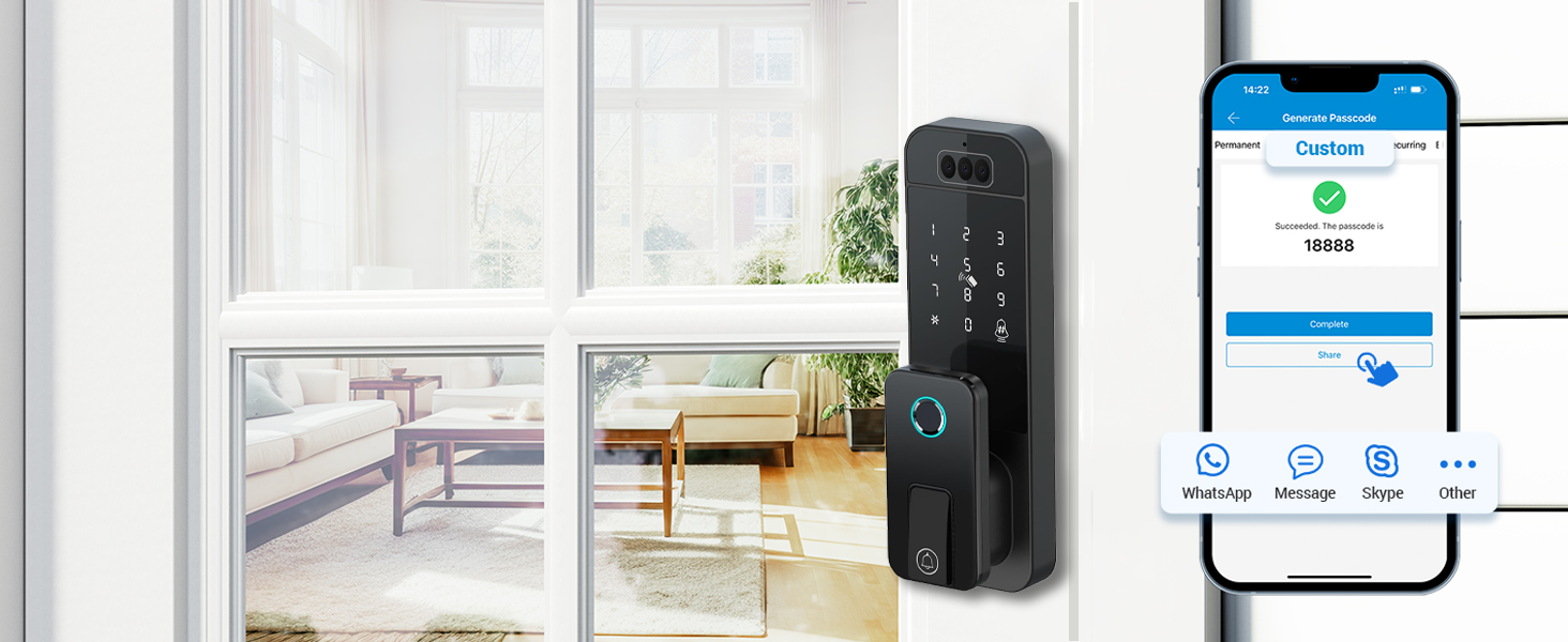 Smart Gate Door Lock, Custom Code, Code Access, Generate Password
