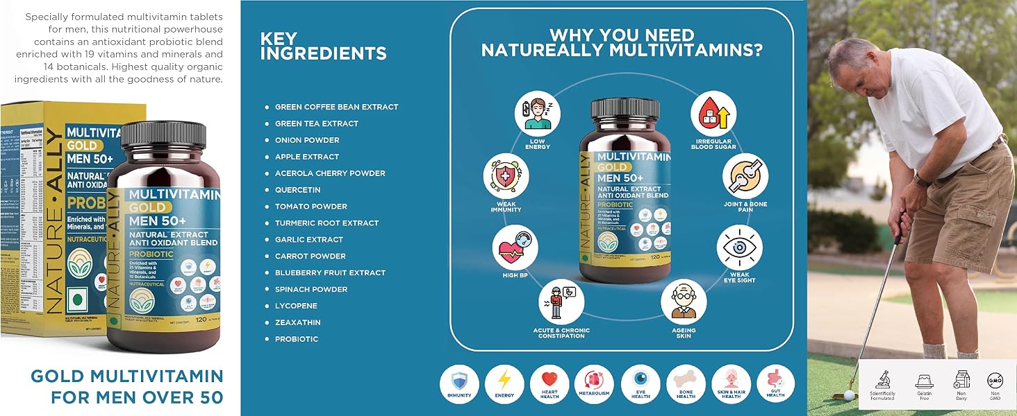 NatureAlly Multivitamin for Senior Women 50+ Age with Calcium, Vitamin