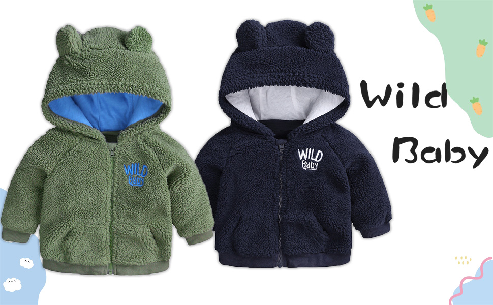 Baby Girls Boys Winter Fleece Coat Toddler Kids Jacket Warm Hooded Outwear Fall Winter Outfits