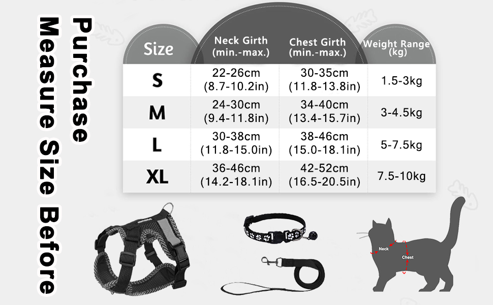 Cat Harness and Lead, Adjustable Kitten Harness with Reflective Strips, Cat Collar Set, Escape Proof Breathable Cat Vest Harness for Cats Dogs Pets Walking (S) 17 cat harness reflective