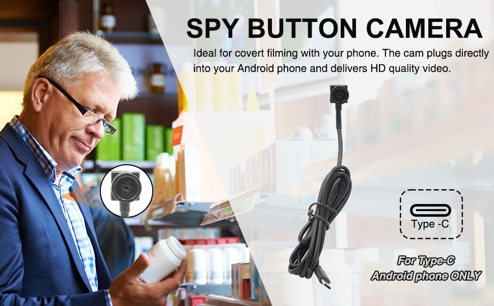 Sheawasy Spy Button Camera 1080P Hidden Camera Wearable