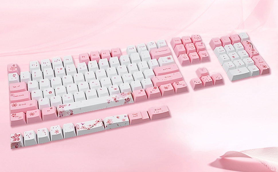 Amazon.com: ZMX Cherry Blossom Pink Keycaps,PBT Dye Sub OEM