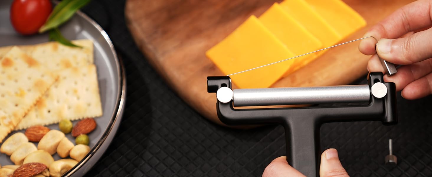 KITCHENDAO Replaceable Wire Cheese Slicer Cutter, 50 Stronger Wires