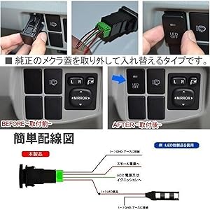 Amazon | ハイエース200系 1型 2型 3型 スイッチホール LED ON