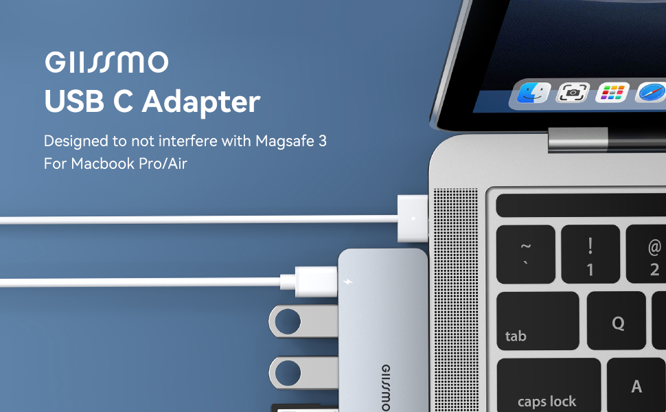 USB C Adapter for MacBook Pro/Air 13" 15" 2022 2021 2020