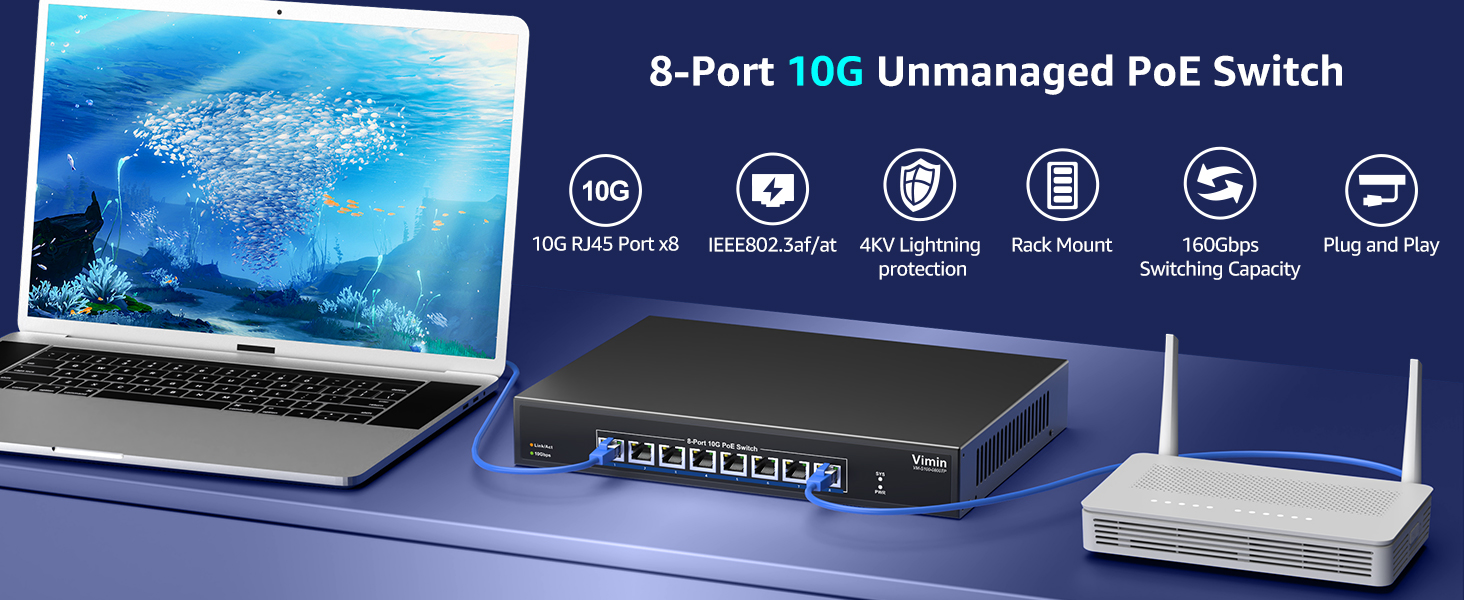 8 port 10gbe POE switch