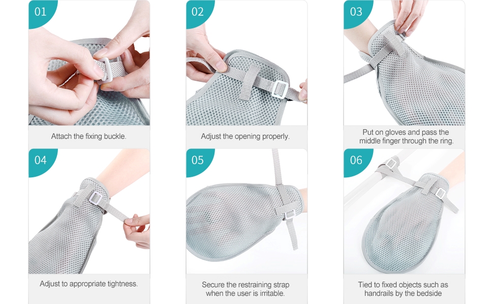 lefeke Medical Restraint Gloves 2Pcs, Hand Protective Gloves for Dementia Patients