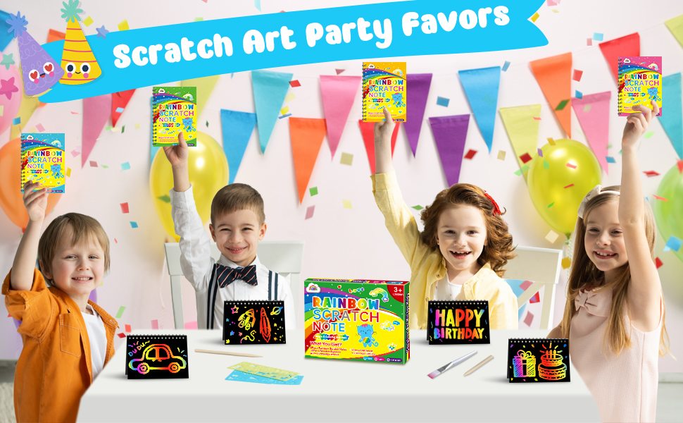 ZMLM Party Bag Fillers for Kids Scratch Art Party Favors 8 Pack