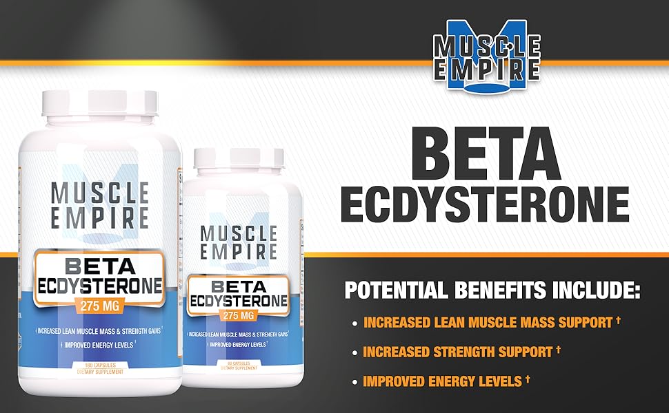 BetaEcdysterone Capsules Lean Muscle Building & Strength Gains 60 Count Muscle Empire 60
