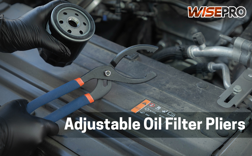 WISEPRO Adjustable Oil Filter Pliers, PVC Pliers, Oil