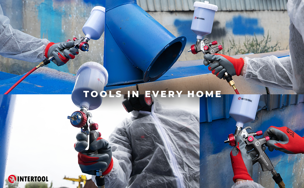 INTERTOOL LVLP Spray Gun, 1.3 mm Nozzle, Easy to Use & Clean, Car Paint Sprayer