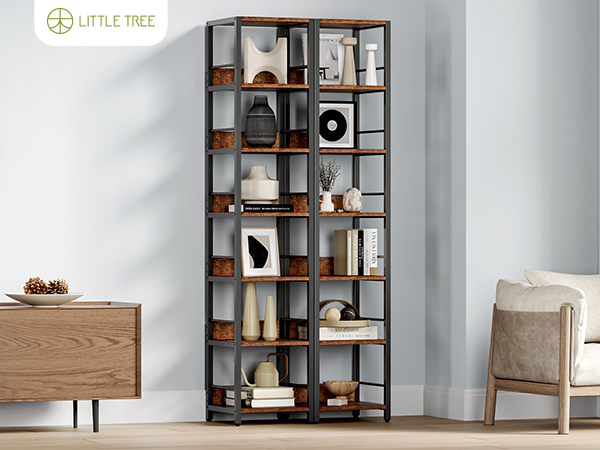 LITTLE TREE 75 Inch Tall Corner Shelf, 6-Tier Narrow