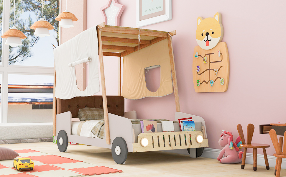 Toddler Bed Merax Car Bed Frames For Boys,Twin Size Race Car