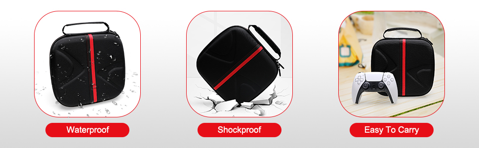 L LTGEM Carrying Case for PlayStation 5 PlayStation 4 Xbox One Xbox Series X Switch Wireless Controller Digital Console Portable Travel Bag (Case Only) - Grey 15 game controller case for PS5 PS4 XBOX Switch Digital Console