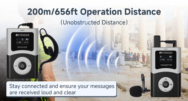 200m/656ft Working Range（Unobstructed Distance）