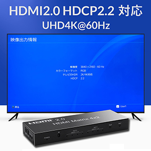 Amazon | HDMIマトリックス 4入力2出力 スイッチ セレクター