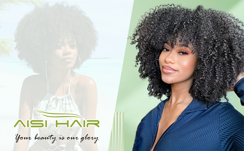  Afro Curly Black Wig for Black Women