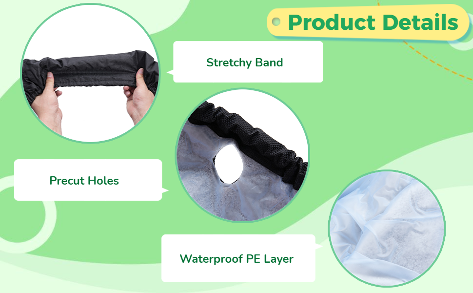 joyibay Trampoline Spring Cover Black, Round Trampoline