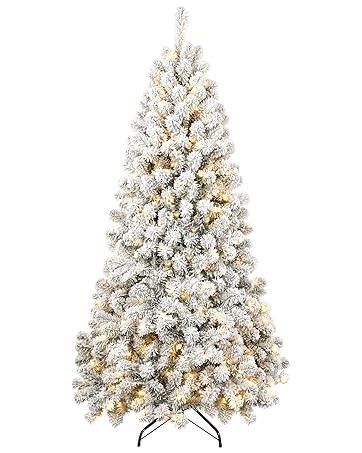 flocked christmas tree prelit