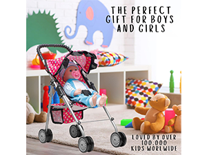 fash n kolor Doll Stroller with Basket