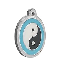 design round ying yang pet id tag