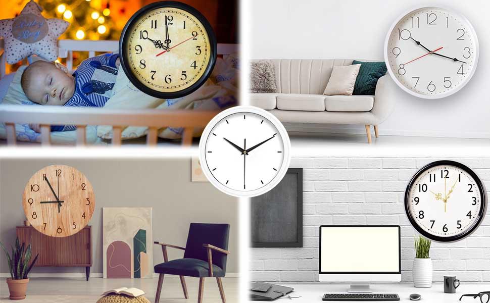 2 Pieces Non Ticking Clock Movement Mechanism with 5 Pack