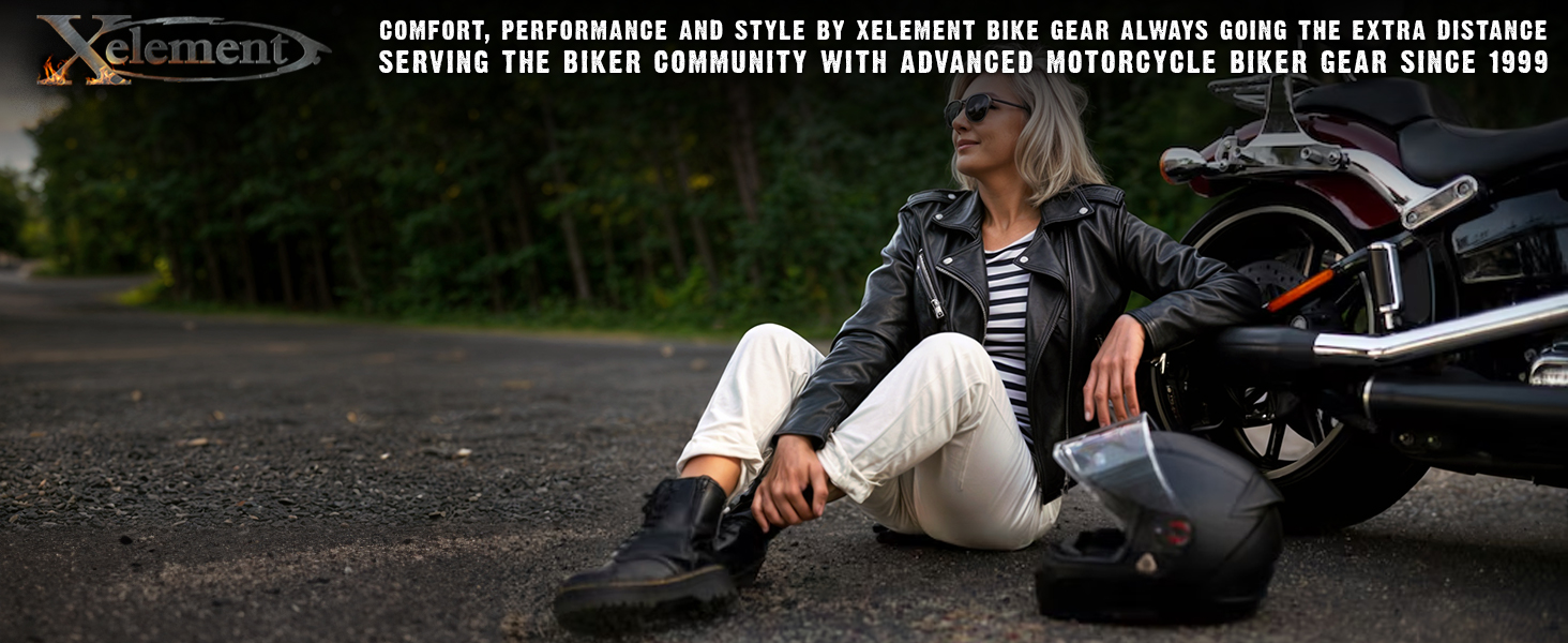 Xelement Womens Woman Girl Ladies Leather Motorcycle Biker Boots Boot