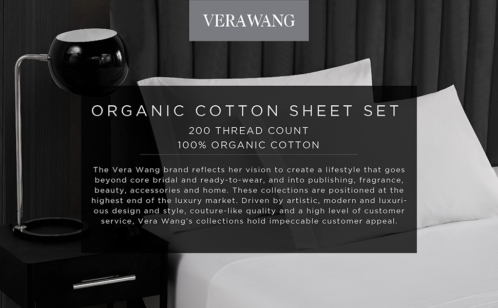 Vera Wang King Sheets, Organic Cotton Percale Bedding Set