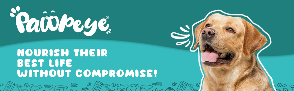Pawpeye logo with tagline "Nourish their best life without compromise!" 