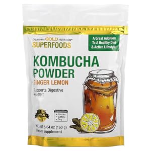 California Gold Nutrition SUPERFOODS Kombucha Powder Ginger Lemon, 5.64 oz