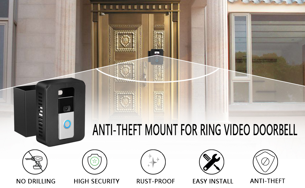 Video Ring Doorbell Holder for Apartment Door, NoDrill