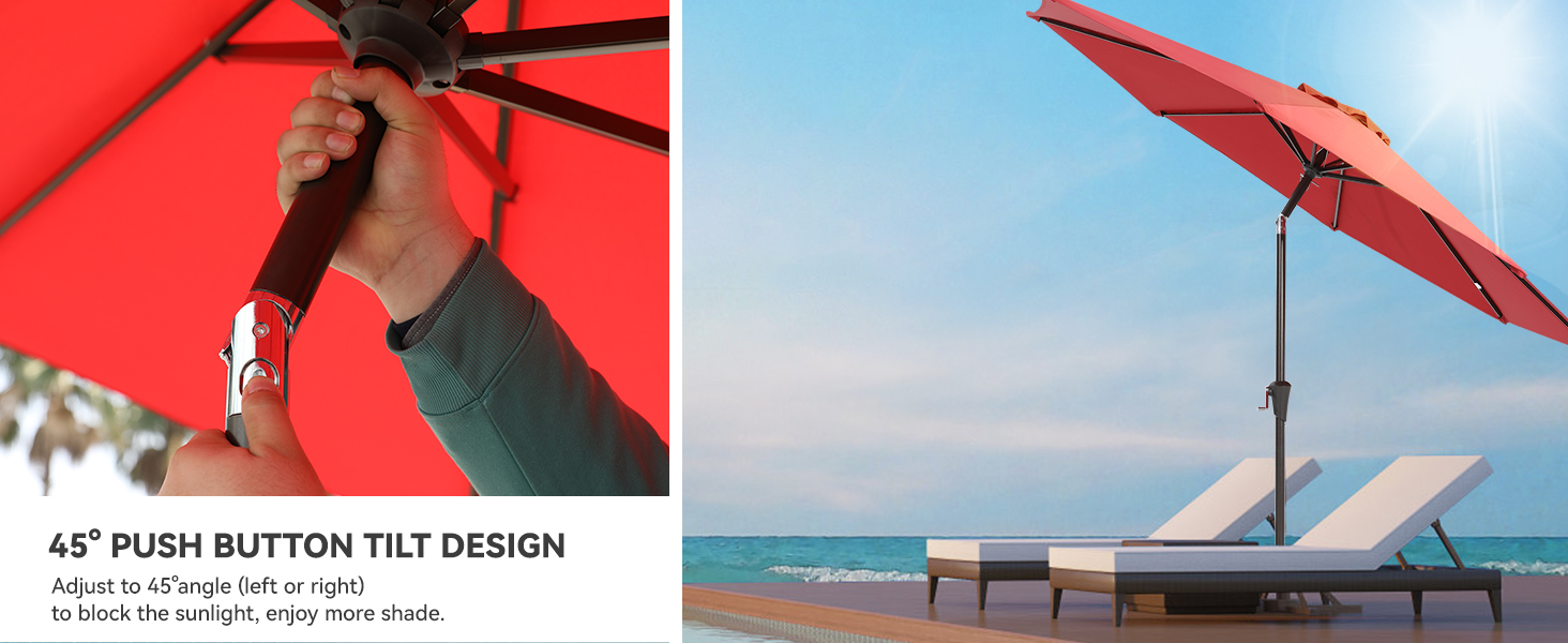 Pakarde 9FT Patio Umbrellas, Outdoor Patio Table Umbrella