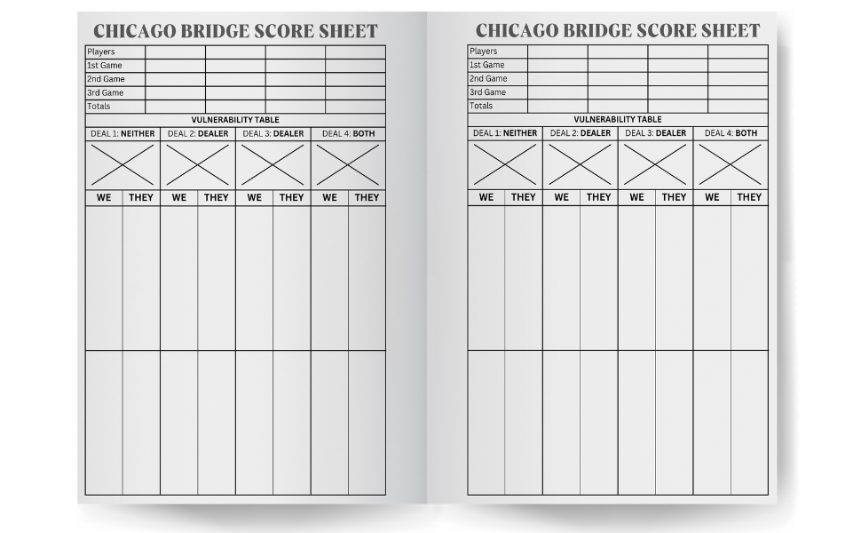 Chicago Bridge Scorebook: 130 Chicago Bridge Score Sheets Notebook, Size 6 x 9 Inches: ARTSINNOV, MY: Amazon.com: Books chicago-bridge-scorebook-130-chicago-bridge-score-sheets-notebook-size-6-x-9-inches-artsinnov-my-amazon-com-books