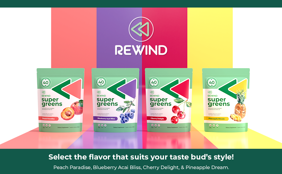 Rewind Greens Super Greens Powder Delicious Green Juice