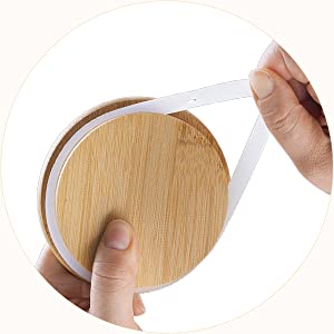 Delight Borosilicate Airtight Glass Storage Jar with Bamboo Wooden Lid Container, SPN-RECPP