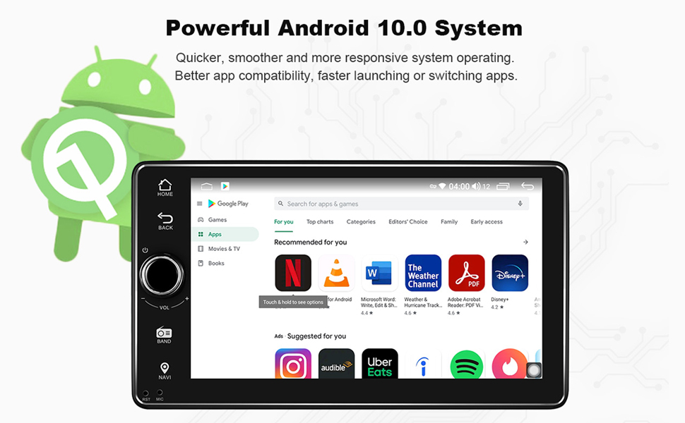 Joying Android 10.0 Head Unit Octa Core 4GB+64GB 7 Inch