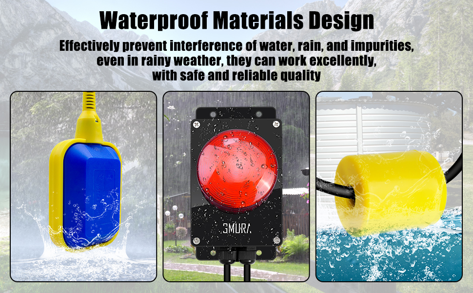 High Water Level Alarm, Septic Tank Alarm Fit for Sump Pump Alarm System Indoor Outdoor Basement