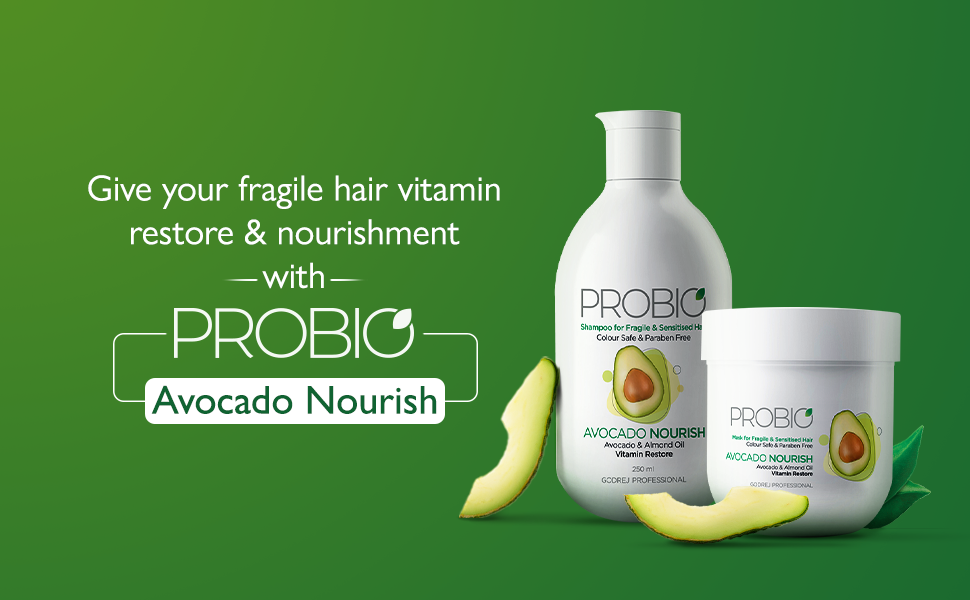 Godrej Professional Probio  Avocado Nourish Mask and shampoo, For Fragile Hair, with Avocado
