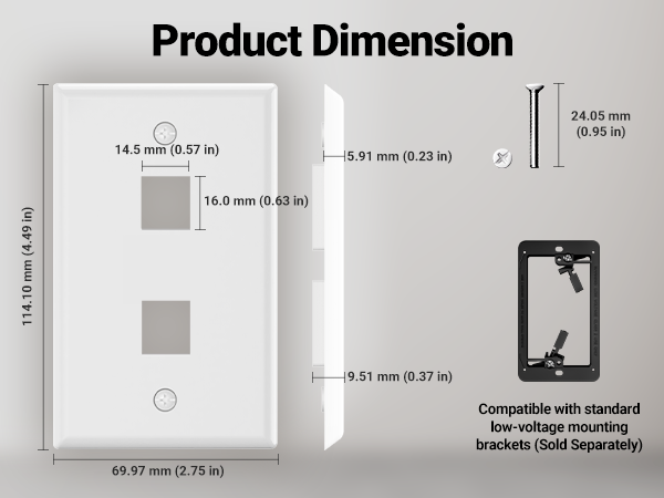 keystone wall plate 2-port