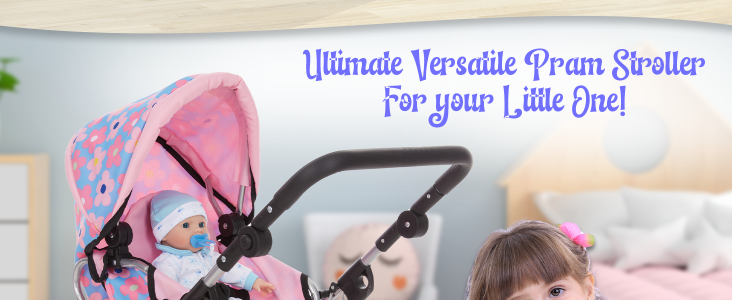 baby doll stroller convertible dolls girls kids toy toddler carriage realistic accessories dolls 