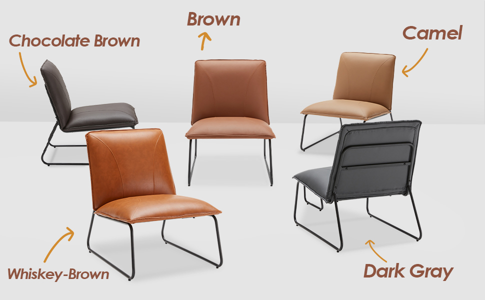 Farini Living Room Chair with Ottoman Leather Accent Chair