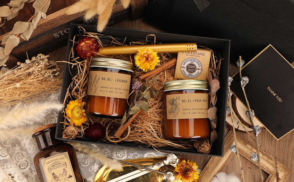 fresh rose candles lavender