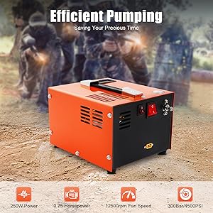 PCP Air Compressor, 4500PSI Portable PCP Compressor, 110V AC/12V Car Battery Anhydrous Air Pump