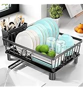 STICKGOO Dish Drying Rack, Space-Saving Dish Racks for Kitchen Counter, Rust Resistant Dish Drain...