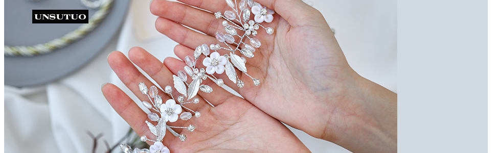 silver headband for bride
